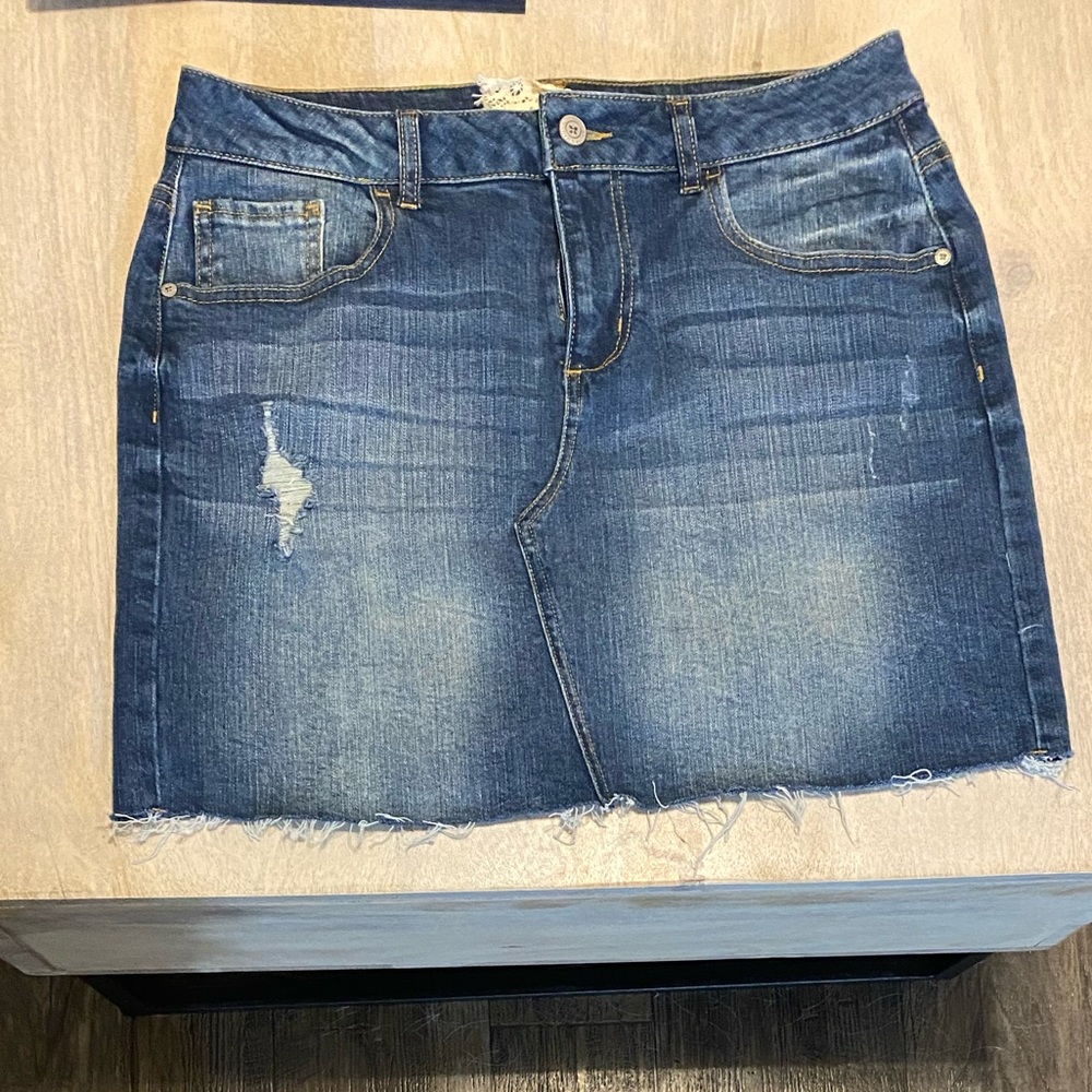 Altered state denim skirt